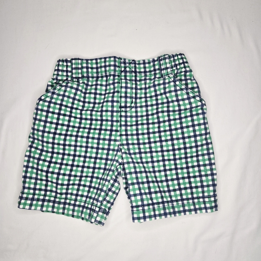 Green and Blue Kids Plaid Circo Shorts